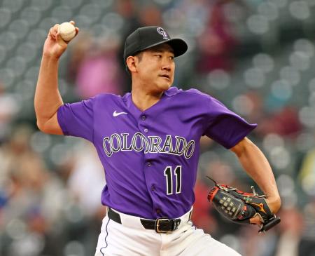 <p>　メッツ戦に先発し、５回１／３を投げ３安打４失点で２敗目を喫したロッキーズ・菅野＝デンバー（ゲッティ＝共同）</p>