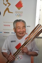体操演技より緊張　１９６４年東京五輪・金メダリスト　鶴見修治さん（８３）　＝船橋市＝　聖火イベント最終日