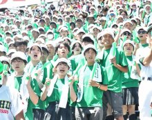 緑のアルプス選手後押し　４カ月ぶり応援団も奮闘　専大松戸初戦突破　第１０５回全国高校野球選手権大会