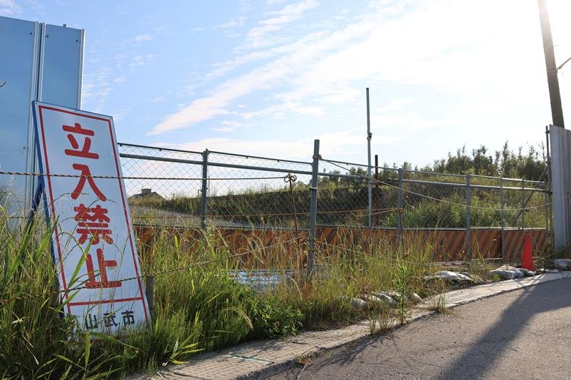 立ち入りが禁止されている現場入り口＝山武市
